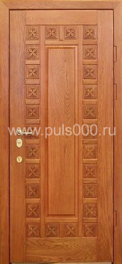 Металлическая уличная дверь UL-919 с массивом дерева, цена 26 625  руб.