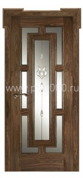 Входная дверь с витражом массив дерева PLS-8, цена 83 300  руб.
