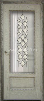 Входная дверь с витражом массив дерева PLS-12, цена 80 700  руб.