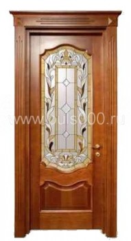Металлическая дверь с витражом массив дерева PLS-16, цена 52 100  руб.