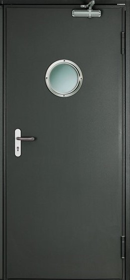Металлическая однопольная дверь OP-1514 простой окрас с двух сторон, цена 18 000  руб.