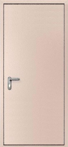 Металлическая однопольная дверь OP-1517 простой окрас с двух сторон, цена 17 000  руб.