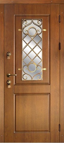 Металлическая дверь для коттеджа KJ-1295 с отделкой МДФ, цена 30 646  руб.