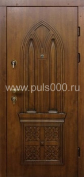 Стальная дверь в коттедж KJ-1298 с массивом