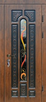 Металлическая дверь в коттедж с массивом KJ-1300, цена 30 000  руб.