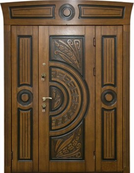 Стальная дверь для коттеджа с отделкой массивом KJ-1306, цена 113 575  руб.