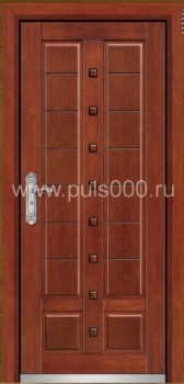 Металлическая дверь в коттедж с отделкой МДФ KJ-1706
