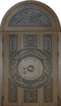 Стальная дверь в коттедж KJ-1276 с массивом