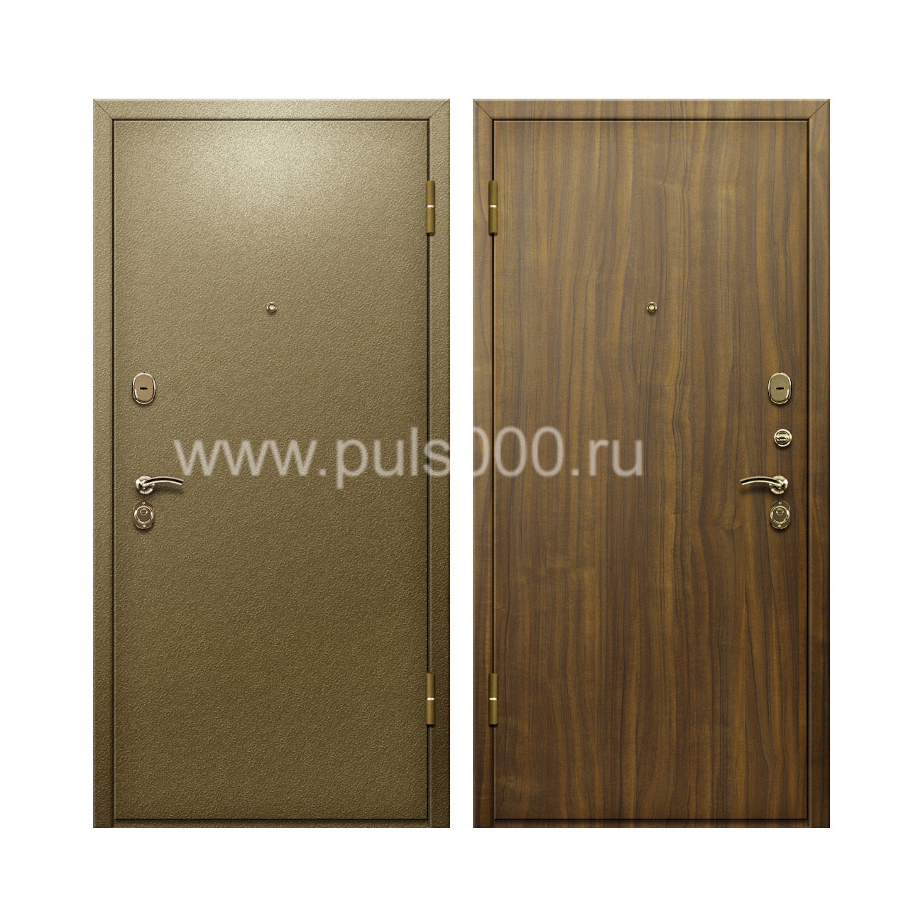 Темная входная дверь порошковое покрытие и ламинат PR-63, цена 18 000  руб.