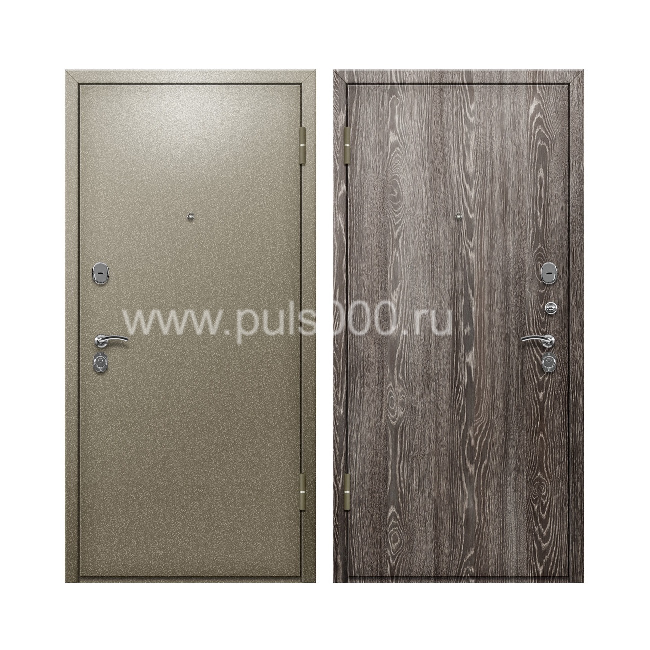 Входная дверь со светлым порошковым окрасом и ламинатом PR-71