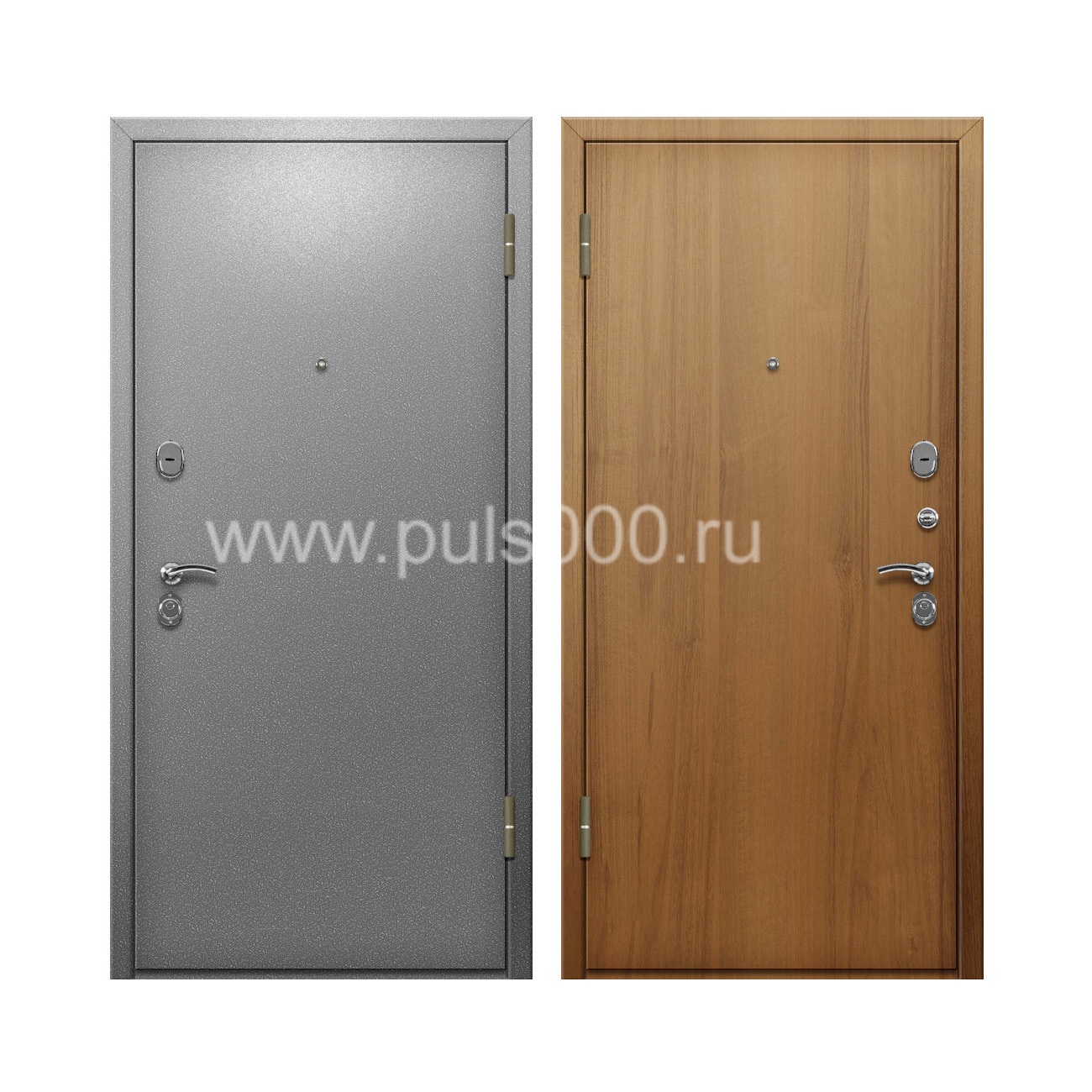 Входная дверь из светлого порошкового окраса и ламинат PR-75, цена 20 000  руб.