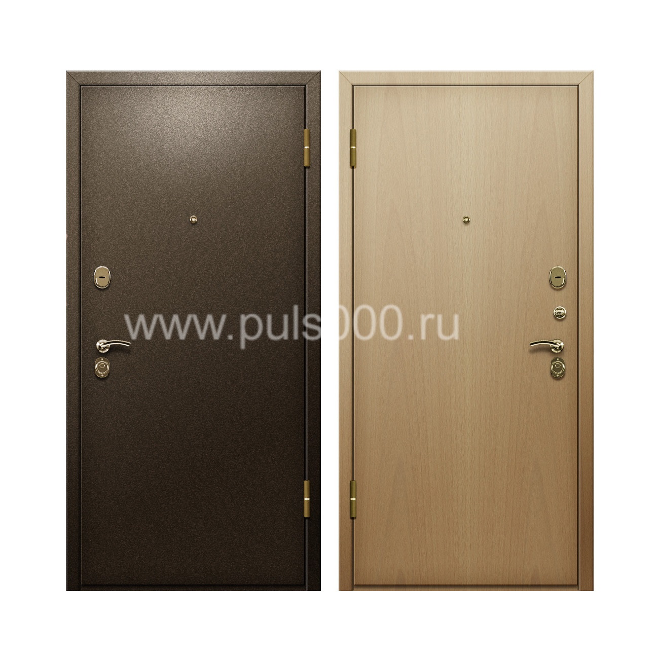 Входная дверь с отделкой порошком и светлым ламинатом PR-87, цена 20 000  руб.