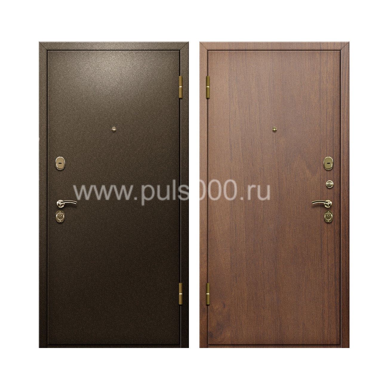 Входная дверь с окрасом из порошка и отделкой ламинатом PR-89, цена 20 000  руб.