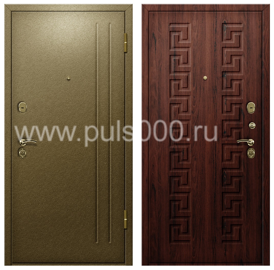 Входная наружная дверь с порошковым окрасом в коттедж PR-943, цена 26 000  руб.
