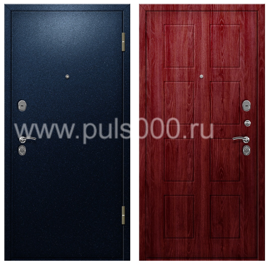 Темная уличная дверь с порошковым покрытием в коттедж PR-893, цена 26 000  руб.