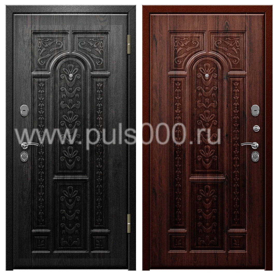 Уличная дверь с отделкой виноритом в коттедж PR-961, цена 27 100  руб.