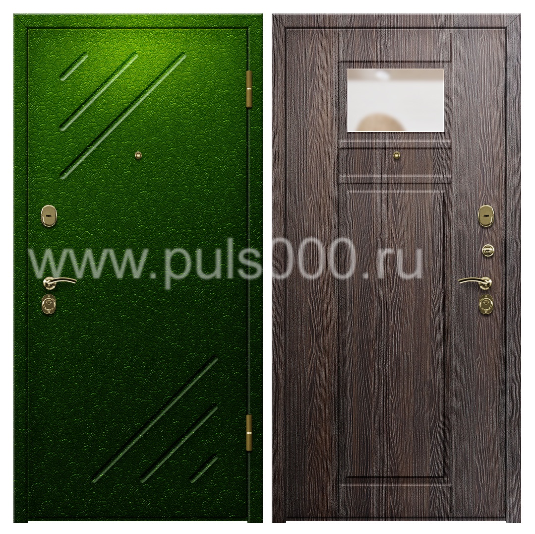 Железная наружная дверь  с зеркалом для загородного дома PR-1114, цена 27 000  руб.
