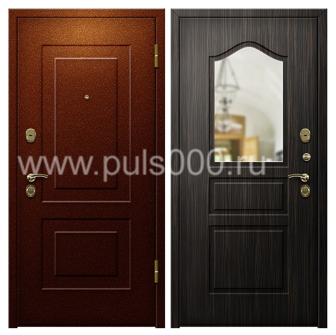 Коттеджная дверь с порошковым напылением и МДФ PR-1107