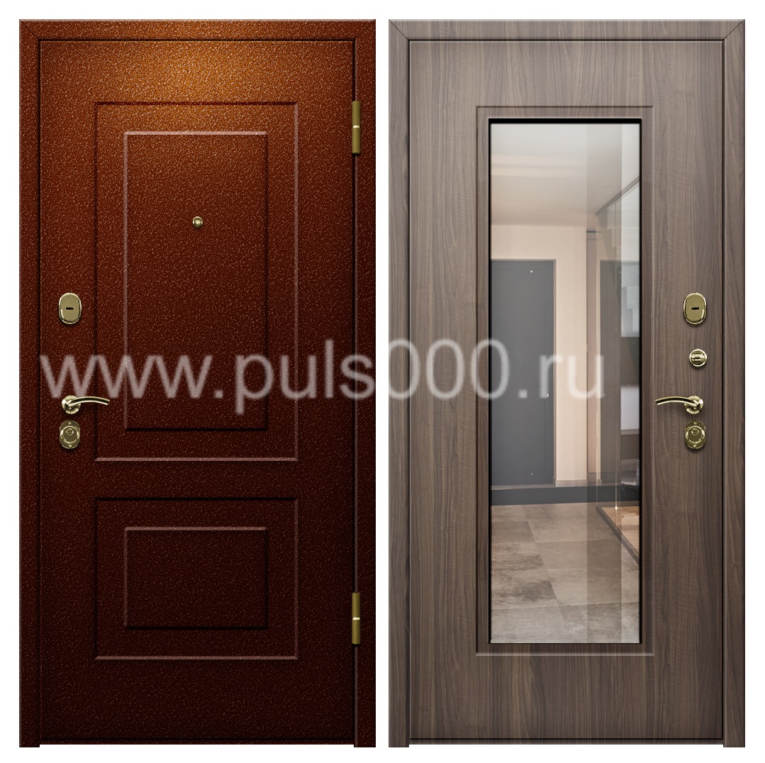 Входная дверь с утеплителем и зеркалом для загородного дома PR-1103, цена 26 700  руб.