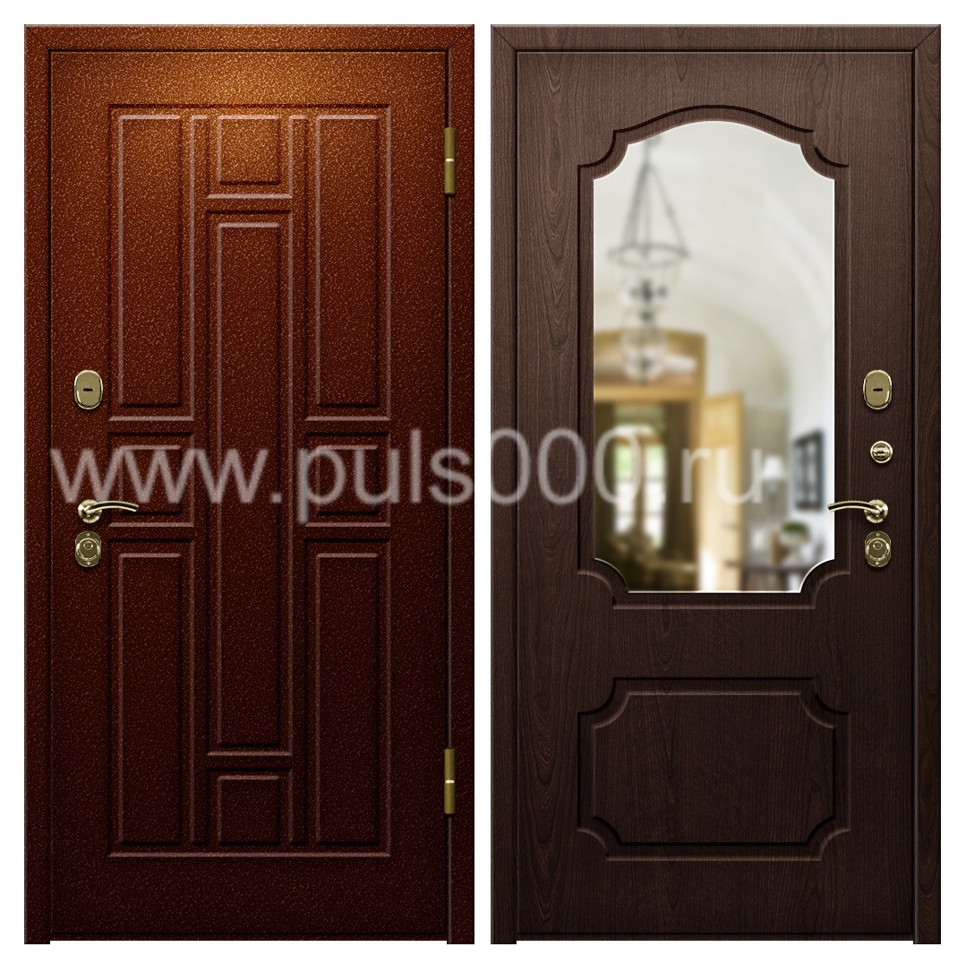 Входная дверь с утеплителем и зеркалом в квартиру PR-1096, цена 26 000  руб.