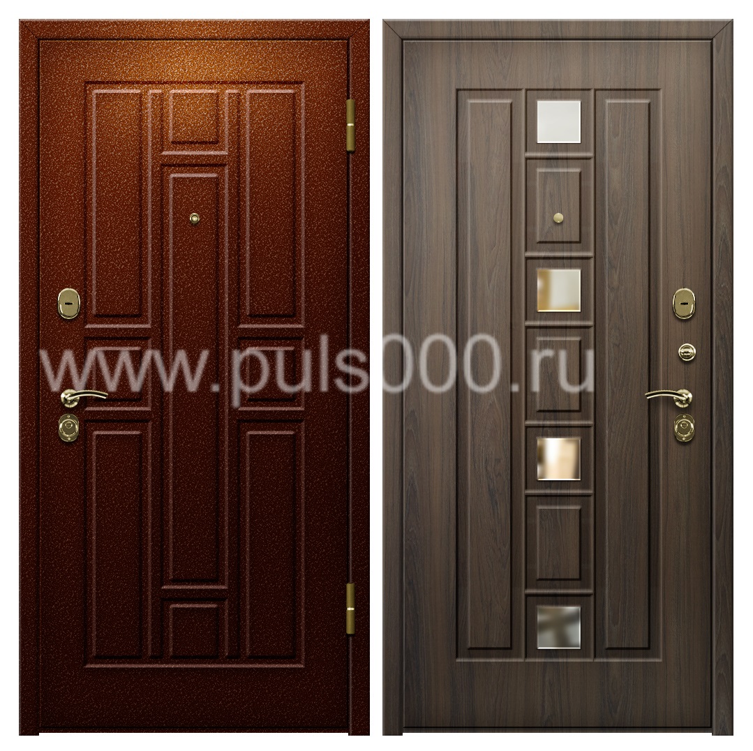 Стальная дверь с зеркалом и утеплителем в квартиру PR-1094, цена 25 000  руб.