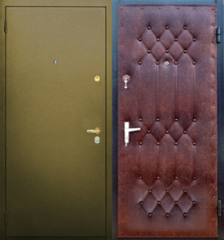 Железная дверь эконом класса порошковое напыление и винилискожа EK-943, цена 8 500  руб.