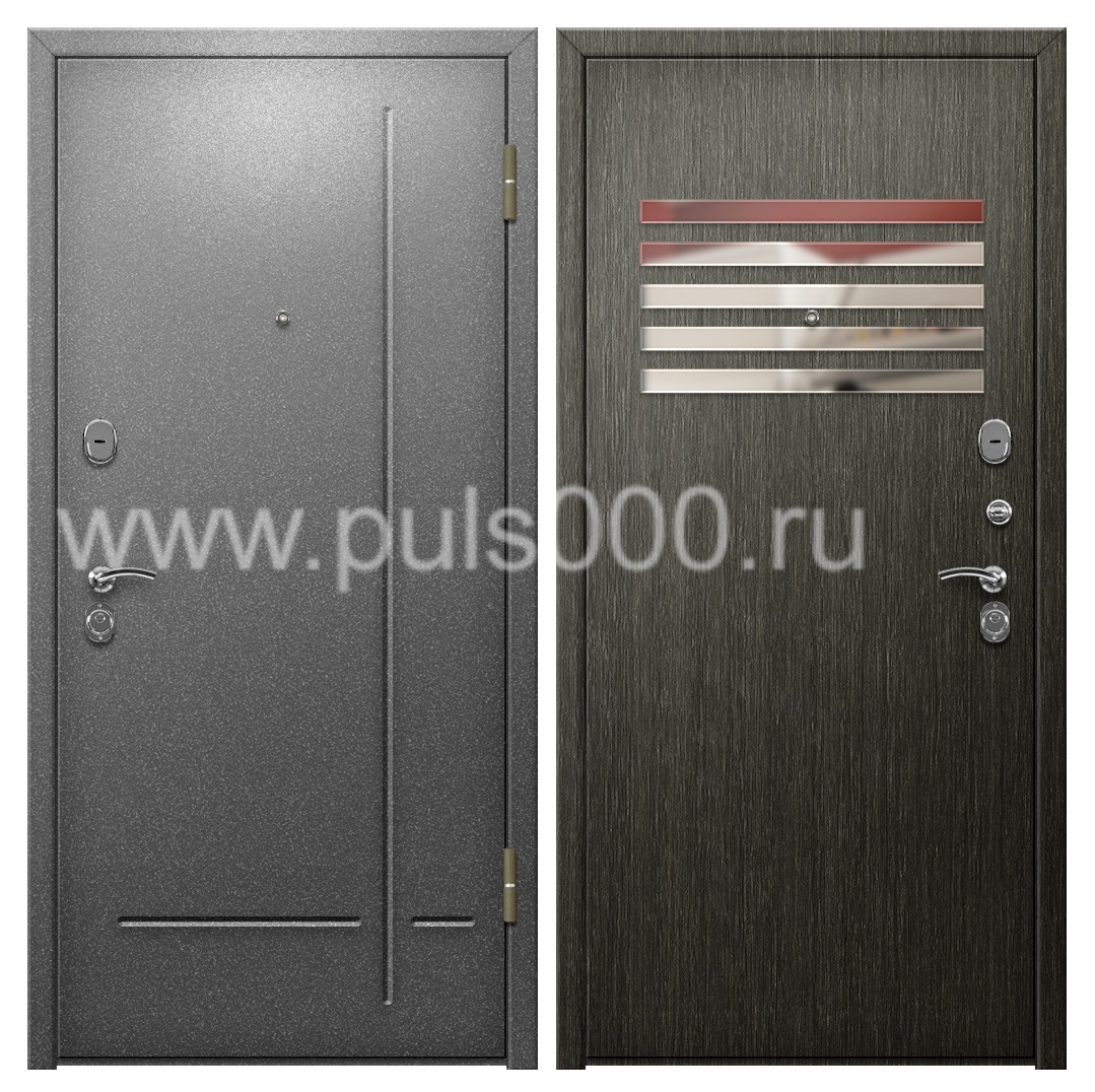 Темная уличная дверь с порошковым покрытием в коттедж PR-1063, цена 25 200  руб.