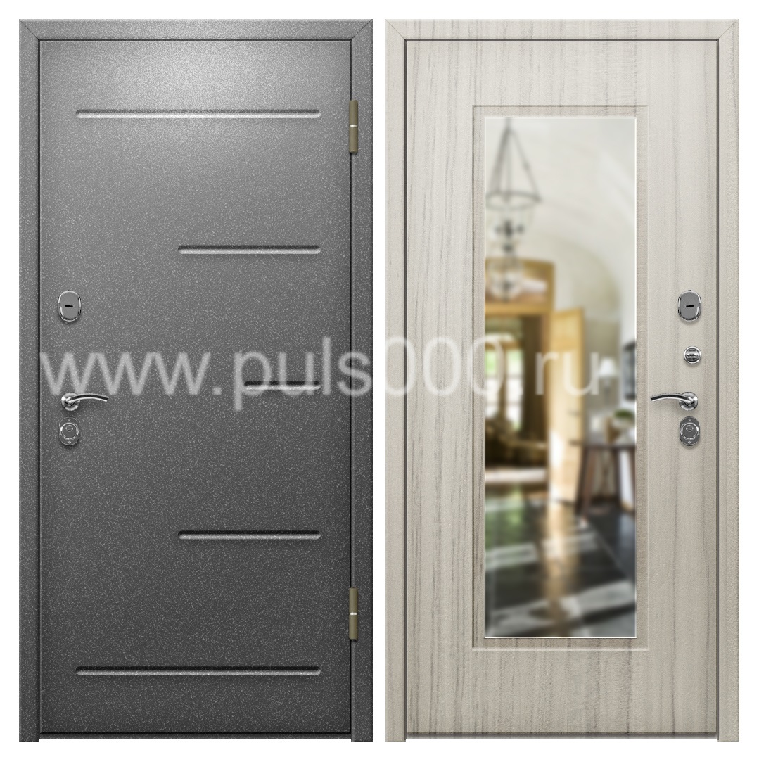 Входная дверь со светлым окрасом и утеплителем в квартиру PR-1054, цена 26 000  руб.