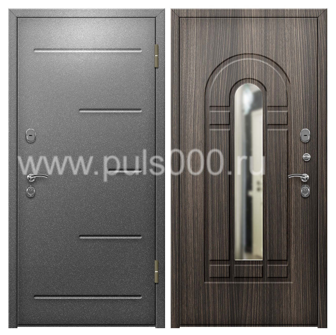 Входная дверь с утеплителем и зеркалом в квартиру PR-1053