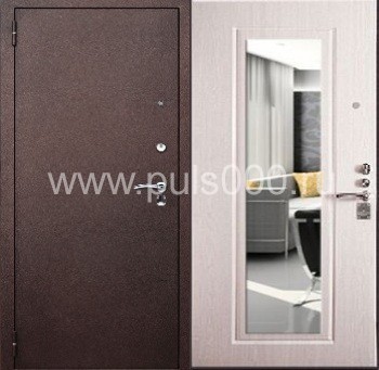 Входная дверь с зеркалом ZER-1240 с порошковым напылением и МДФ