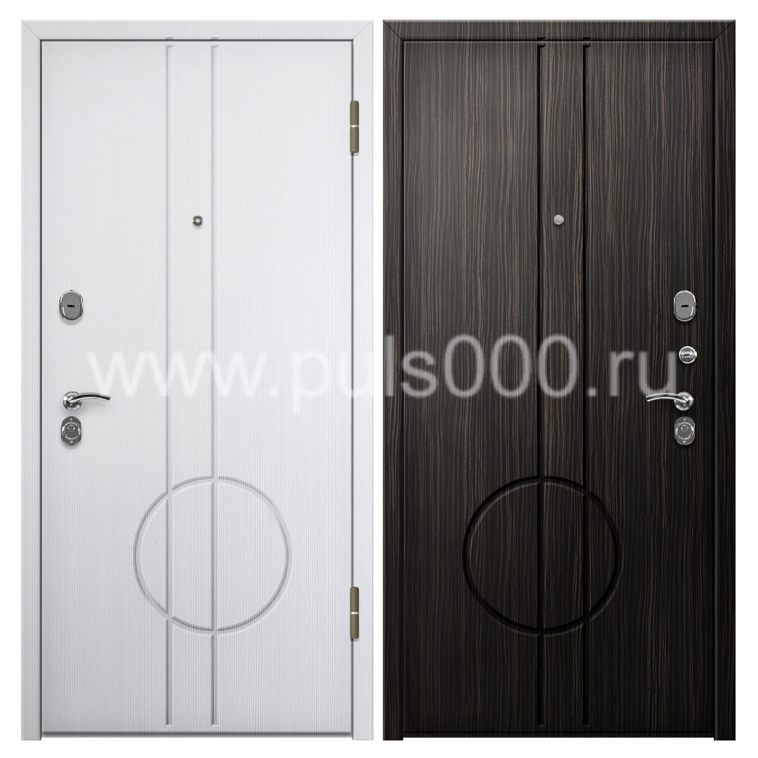 Наружная дверь с МДФ и шпонированным МДФ в коттедж MDF-258
