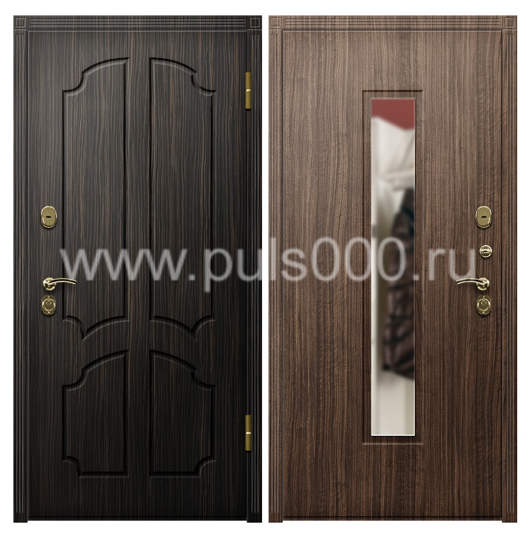 Входная квартирная дверь с зеркалом и шумоизоляцией MDF-95