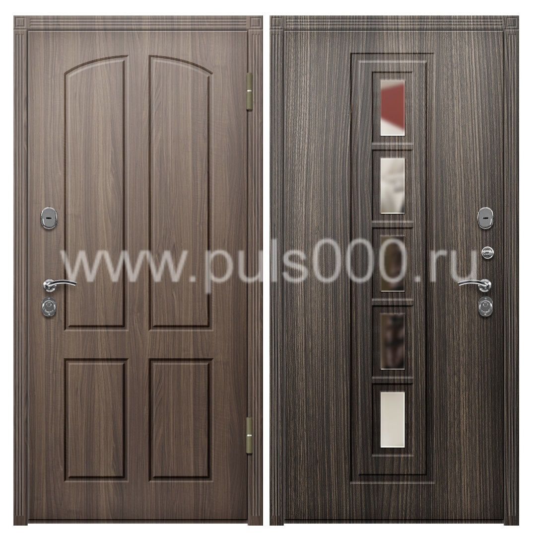 Входная наружная дверь с зеркалом для загородного дома, цена 28 000  руб.