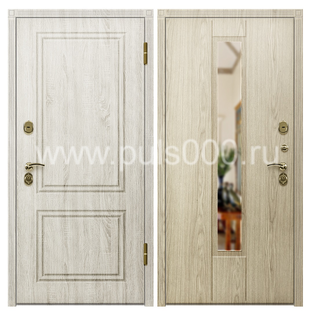 Утепленная дверь с зеркалом для загородного дома MDF-70, цена 28 000  руб.