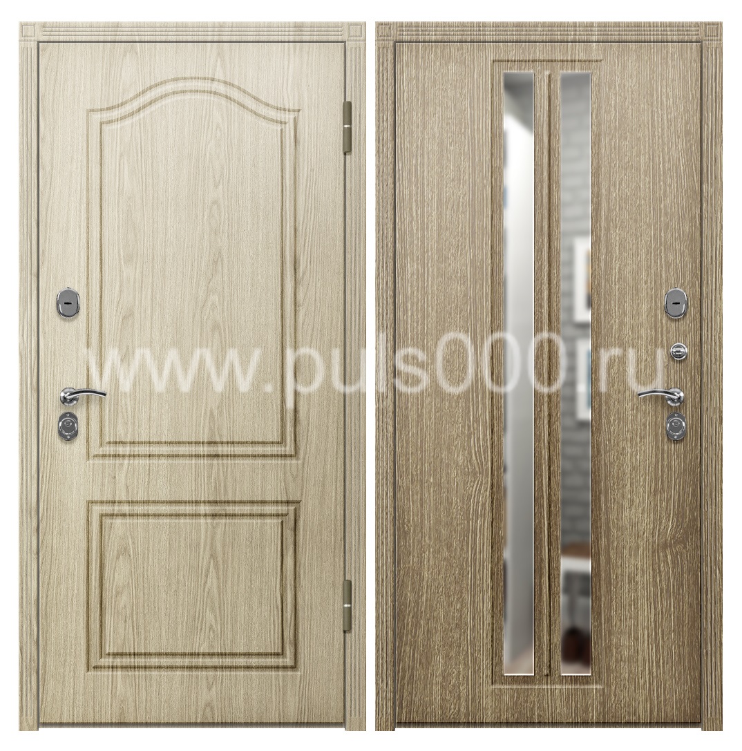 Входная дверь с зеркалом и терморазрывом в квартиру MDF-45, цена 27 000  руб.