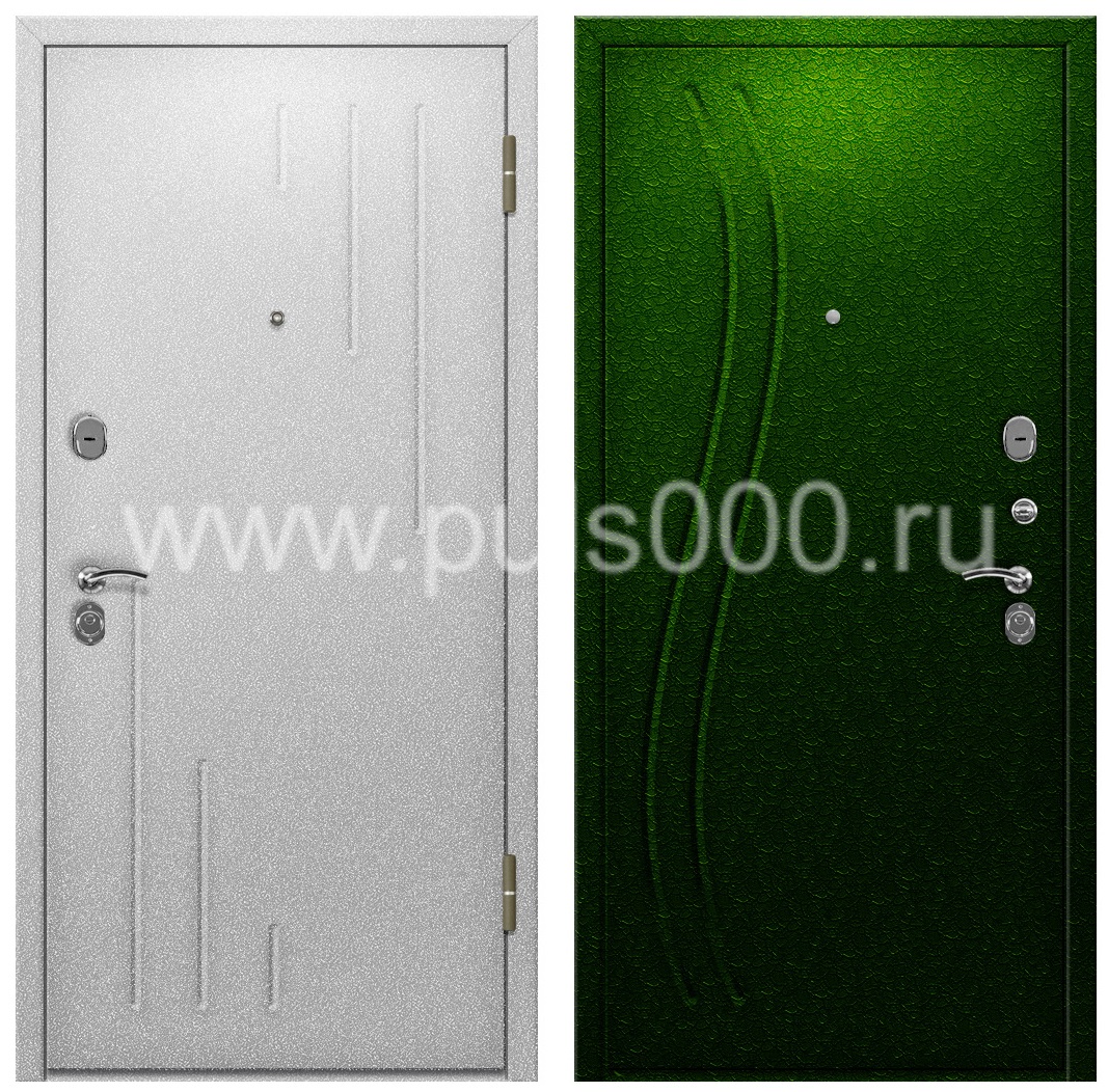 Металлическая дверь с отделкой порошком в офис PR-1167
