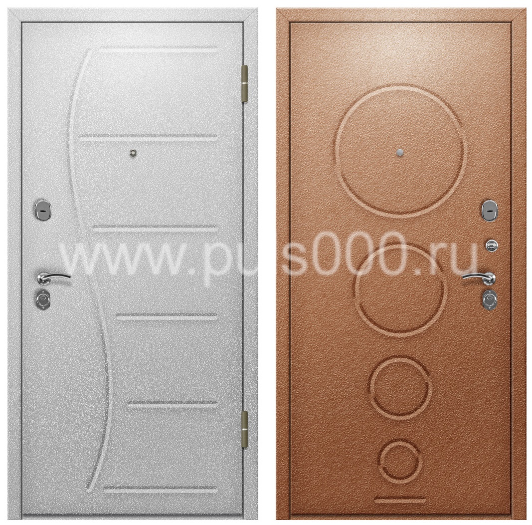 Металлическая дверь с отделкой порошковым напылением в офис PR-1166