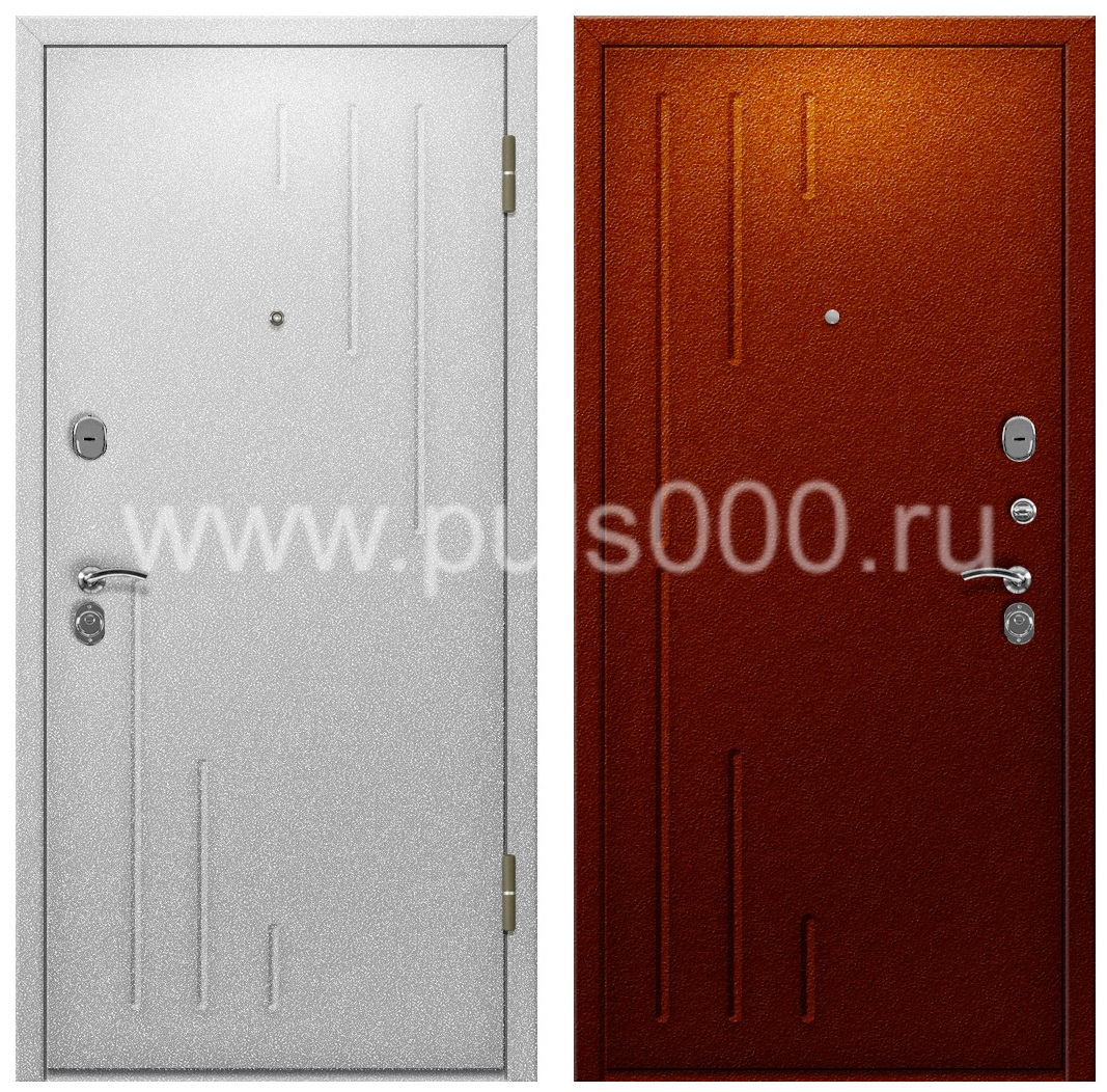 Стальная дверь с отделкой порошковым напылением в офис PR-1164