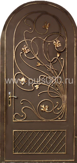 Элитная металлическая  дверь EL-1142  с порошковым напылением и ковкой, цена 31 500  руб.