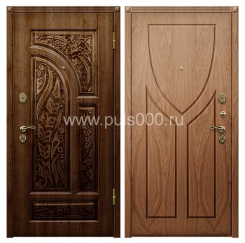Входная темная утепленная дверь для загородного дома VIN-46, цена 30 000  руб.