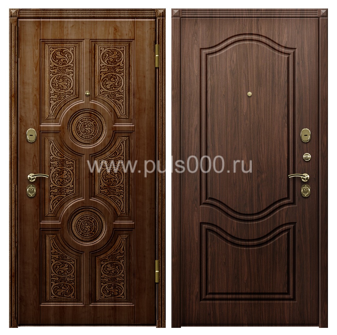 Темная входная дверь с виноритом и утеплителем в квартиру VIN-45, цена 26 700  руб.