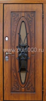 Элитная входная дверь с МДФ и ковкой EL-1668
