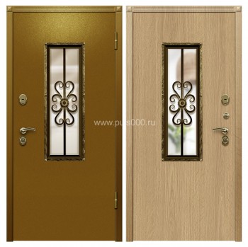 Металлическая дверь с отделкой порошковым напылением и ковкой PR-1386, цена 35 900  руб.