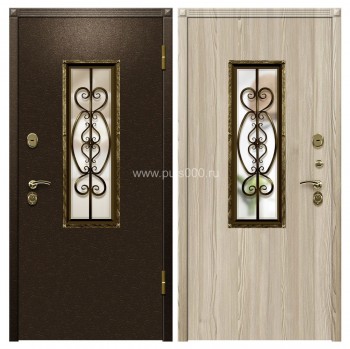 Входная дверь с отделкой порошком и ковкой PR-1353, цена 36 000  руб.