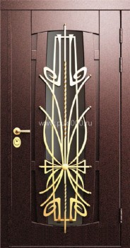 Металлическая элитная дверь с порошковым напылением и ковкой EL-1724
