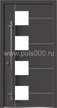 Металлическая входная дверь со стеклом AL-1902, цена 60 000  руб.