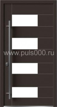 Металлическая входная дверь со стеклом AL-1903, цена 75 000  руб.