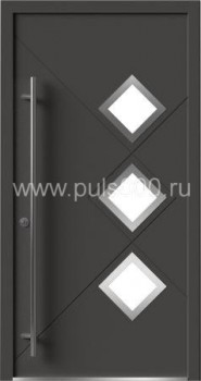 Металлическая входная дверь со стеклом AL-1908, цена 71 000  руб.