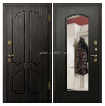 Входная дверь в квартиру металлическая МДФ с зеркалом венге MDF-307