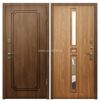 Дверь в квартиру металлическая МДФ с зеркалом орех бук MDF-317, цена 24 700  руб.